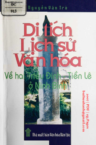 Di Tích Lịch Sử Văn Hóa Về Hai Triều Đinh-Tiền Lê Ở Ninh Bình - Nguyễn Văn Trò, 153 Trang