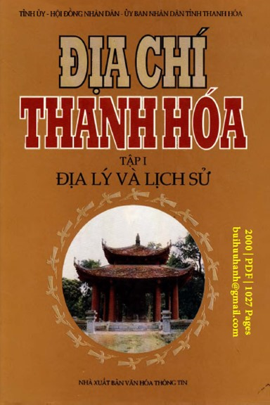Địa Chí Thanh Hóa Tập 1-Địa Lý Và Lịch Sử (NXB Văn Hóa Thông Tin 2000) - Nhiều Tác Giả, 1027 Trang