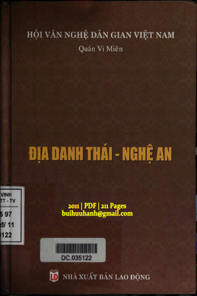 Địa Danh Thái - Nghệ An (NXB Lao Động 2011) - Quán Vi Miên, 211 Trang