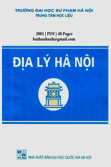 Địa Lý Hà Nội (NXB Đại Học Quốc Gia 2001) - Nhiều Tác Giả, 48 Trang
