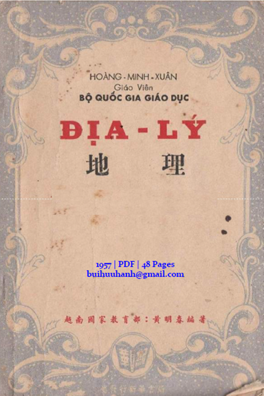 Địa Lý (NXB Bộ Giáo Dục 1957) - Hoàng Minh Xuân, 48 Trang