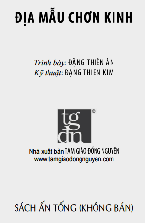Địa Mẫu Chơn Kinh (NXB Tam Giáo Đồng Nguyên 2010) - Võ Thị Ba Bon, 48 Trang