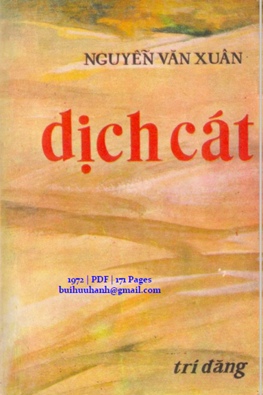 Dịch Cát (NXB Trí Đăng 1972) - Nguyễn Văn Xuân, 171 Trang