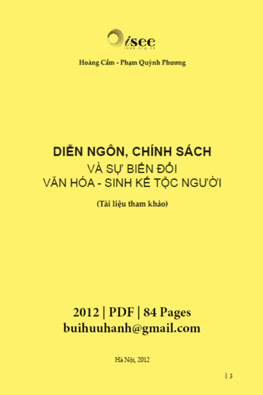 Diễn Ngôn, Chính Sách Và Sự Biến Đổi Văn Hóa-Sinh Kế Tộc Người (NXB Hà Nội 2012) - Hoàng Cầm