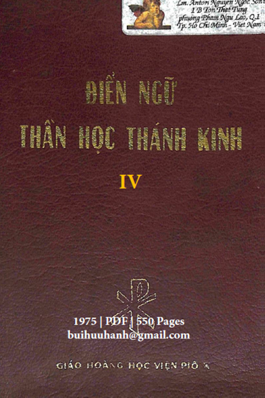 Điển Ngữ Thần Học Thánh Kinh Quyển 4 (NXB Đà Lạt 1975) - Nhiều Tác Giả, 550 Trang