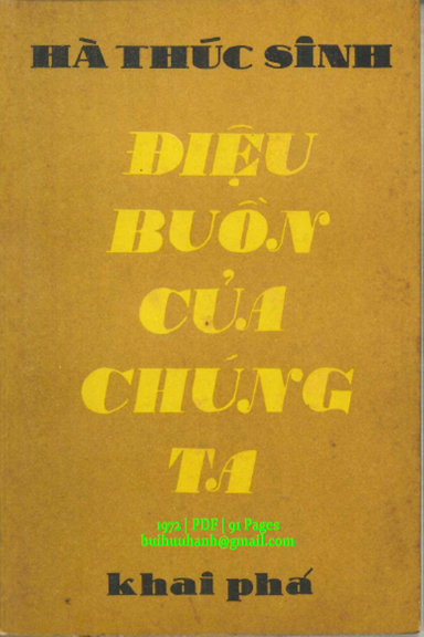 Điệu Buồn Của Chúng Ta (NXB Khai Phá 1972) - Hà Thúc Sinh, 91 Trang