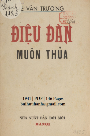 Điệu Đàn Muôn Thủa (NXB Đời Mới 1941) - Lê Văn Trương, 146 Trang