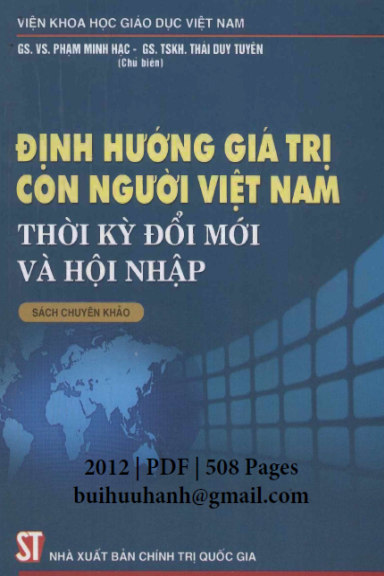 Định Hướng Giá Trị Con Người Việt Nam (NXB Chính Trị 2012) - Phạm Minh Hạc, 508 Trang