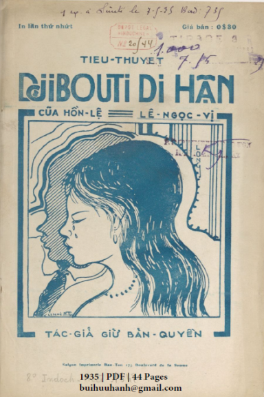 Djibouti Di Hận (NXB Bảo Tồn 1935) - Lê Ngọc Vị, 44 Trang