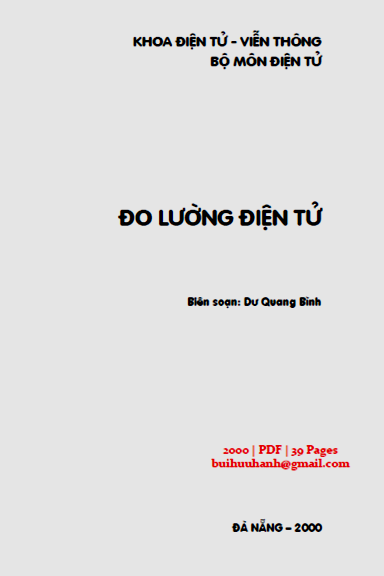 Đo Lường Điện Tử (NXB Đà Nẵng 2000) - Dư Quang Bình, 39 Trang