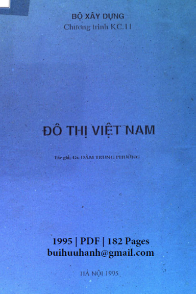 Đô Thị Việt Nam Tập 1 (NXB Xây Dựng 1995) - Đàm Trung Phường, 182 Trang