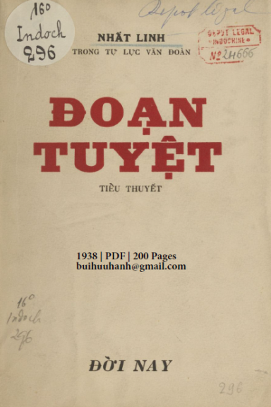 Đoạn Tuyệt (NXB Đời Nay 1938) - Nhất Linh, 200 Trang