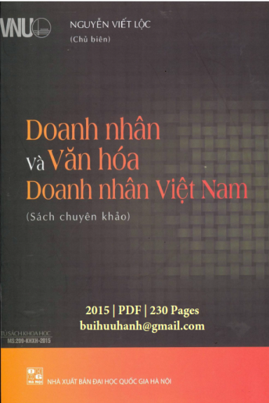 Doanh Nhân Và Văn Hóa Doanh Nhân Việt Nam (NXB Đại Học Quốc Gia 2015) - Nguyễn Viết Lộc, 230 Trang