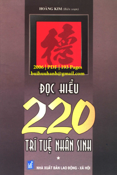 Đọc Hiểu 220 Trí Tuệ Nhân Sinh Tập 1 (NXB Lao Động Xã Hội 2006) - Hoàng Kim, 193 Trang
