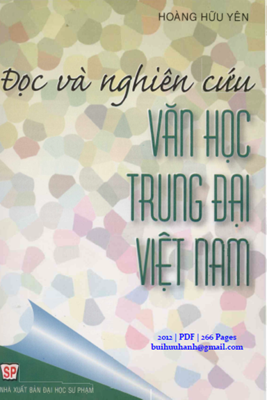 Đọc Và Nghiên Cứu Văn Học Trung Đại Việt Nam (NXB Đại Học Sư Phạm 2012) - Hoàng Hữu Yên, 266 Trang
