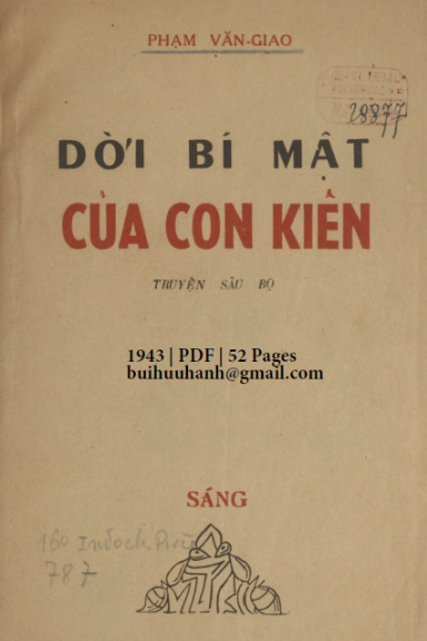 Đời Bí Mật Của Con Kiến (NXB Sáng 1943) - Phạm Văn Giao, 52 Trang