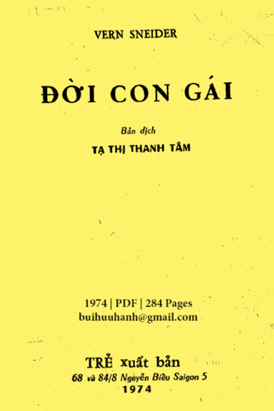 Đời Con Gái (NXB Trẻ 1974) - Vern Sneider, 284 Trang