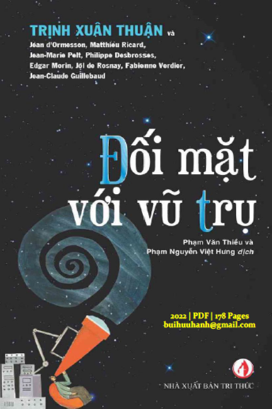 Đối Mặt Với Vũ Trụ (NXB Tri Thức 2022) - Trịnh Xuân Thuận, 178 Trang
