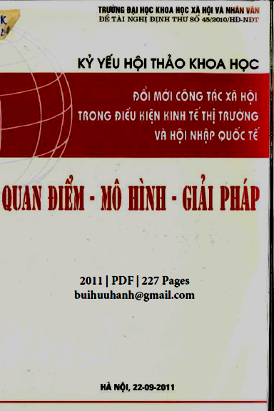 Đổi Mới Công Tác Xã Hội Trong Điều Kiện Kinh Tế Thị Trường Và Hội Nhâp Quốc Tế-Quan Điểm, Mô Hình