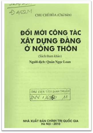 Đổi Mới Công Tác Xây Dựng Đảng Ở Nông Thôn (NXB Chính Trị 2010) - Chu Chí Hoà, 590 Trang