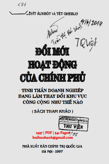 Đổi Mới Hoạt Động Của Chính Phủ (NXB Chính Trị 1997) - Lêvít Âuxbót, 541 Trang