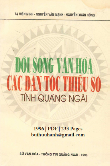 Đời Sống Văn Hóa Các Dân Tộc Thiểu Số Tỉnh Quảng Ngãi (NXB Quảng Ngãi 1996) - Tạ Minh Hiếu