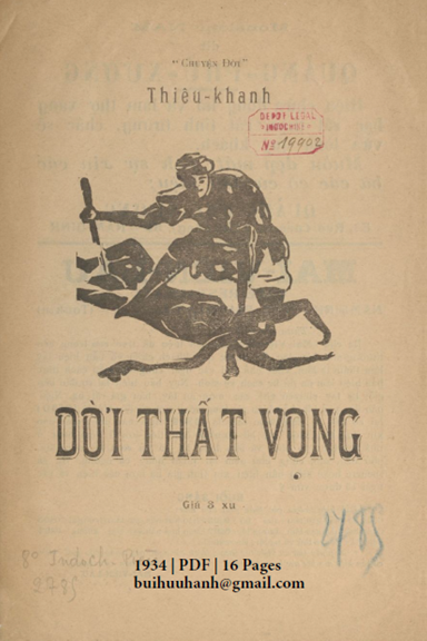Đời Thất Vọng (NXB Trường Phát 1934) - Thiếu Khanh, 16 Trang
