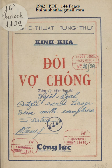 Đôi Vợ Chồng (NXB Cộng Lực 1942) - Kinh Kha, 144 Trang