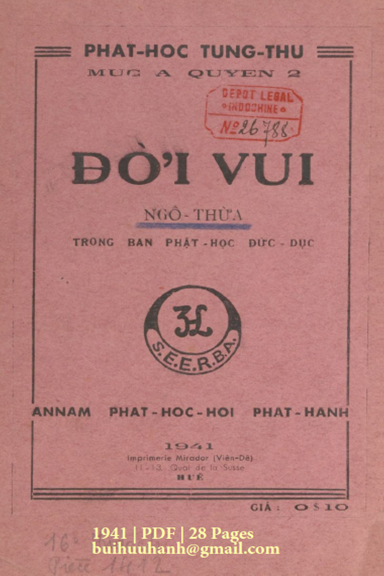 Đời Vui (NXB Annam Phật Học Hội 1941) - Ngô Thừa, 28 Trang