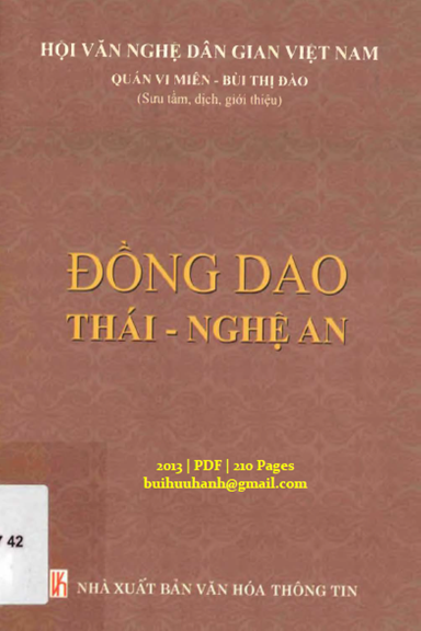 Đồng Dao Thái-Nghệ An (NXB Văn Hóa Thông Tin 2013) - Quán Vi Miên, 210 Trang