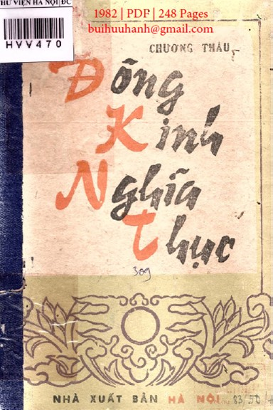 Đông Kinh Nghĩa Thục (NXB Hà Nội 1982) - Chương Thâu, 248 Trang