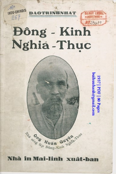 Đông Kinh Nghĩa Thục (NXB Mai Lĩnh 1937) - Đào Trinh Nhất, 80 Trang