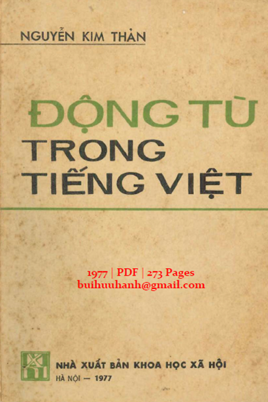 Động Từ Trong Tiếng Việt (NXB Khoa Học Xã Hội 1977) - Nguyễn Kim Thản, 272 Trang