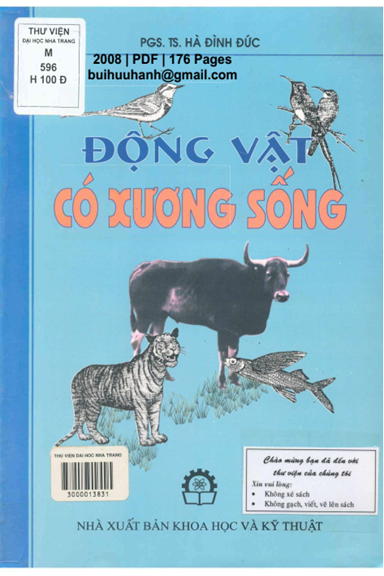 Động Vật Có Xương Sống (NXB Khoa Học Kỹ Thuật 2008) - Hà Đình Đức, 176 Trang