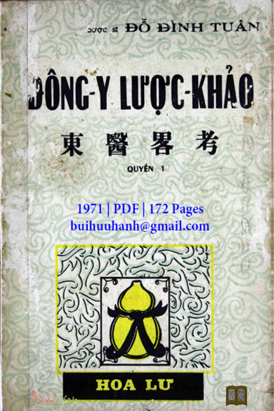 Đông Y Lược Khảo Quyển 1 (NXB Hoa Lư 1971) - Đỗ Đình Tuân, 172 Trang