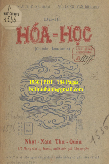 Du Hí Hóa Học (NXB Nhật Nam 1930) - Vũ Long Vân, 184 Trang