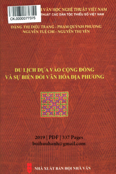 Du Lịch Dựa Vào Cộng Đồng Và Sự Biến Đổi Văn Hóa Địa Phương - Đặng Thị Diệu Trang, 337 Trang