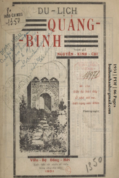 Du Lịch Quảng Bình (NXB Tiếng Dân 1931) - Nguyễn Kinh Chi, 86 Trang