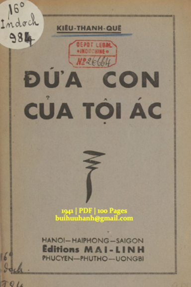 Đứa Con Của Tội Ác (NXB Mai Lĩnh 1941) - Kiều Thanh Quế, 100 Trang