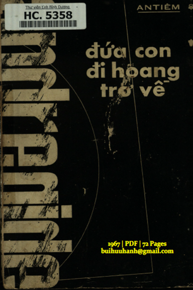 Đứa Con Đi Hoang Trở Về (NXB An Tiêm 1967) - André Gide, 72 Trang