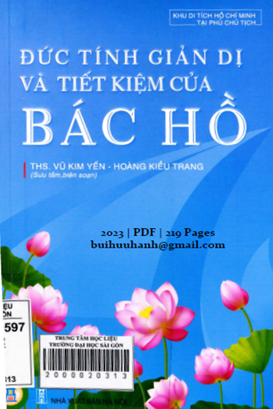 Đức Tính Giản Dị Và Tiết Kiệm Của Bác Hồ (NXB Hà Nội 2023) - Vũ Kim Yến, 219 Trang