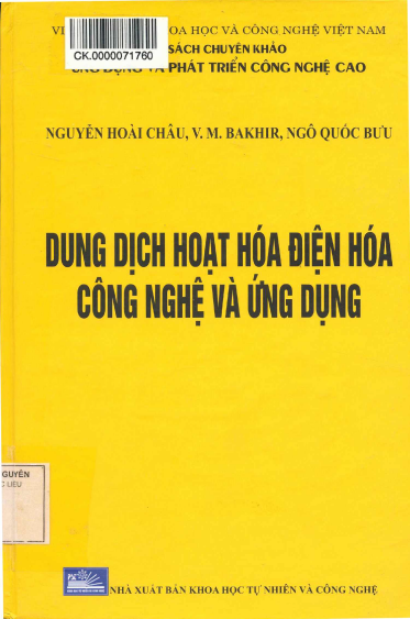 Dung Dịch Hoạt Hóa Điện Hóa Công Nghệ Và Ứng Dụng (NXB Khoa Học Tự Nhiên 2015) - Nguyễn Hoài Châu