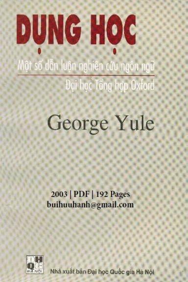 Dụng Học (NXB Đại Học Quốc Gia 2003) - George Yule, 192 Trang
