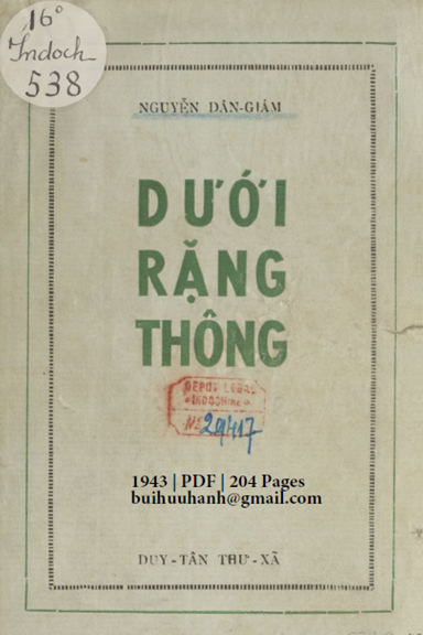 Dưới Rặng Thông (NXB Duy Tân Thư Xã 1943) - Nguyễn Dân Giám, 204 Trang