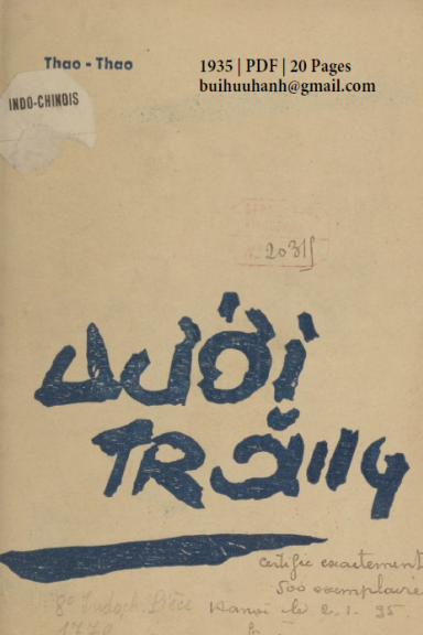Dưới Trăng (NXB Lê Cường 1935) - Thao Thao, 20 Trang