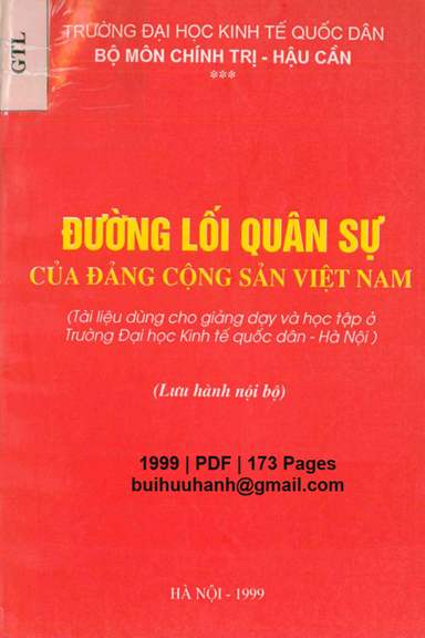 Đường Lối Quân Sự Của Đảng Cộng Sản Việt Nam (NXB Hà Nội 1999) - Lương Truyền, 173 Trang