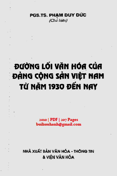 Đường Lối Văn Hóa Của Đảng Cộng Sản Việt Nam Từ 1930 Đến Nay - Phạm Duy Đức, 207 Trang