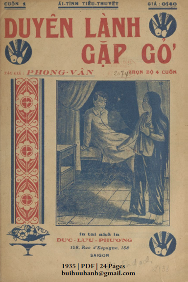 Duyên Lành Gặp Gở Cuốn 1-4 (NXB Đức Lưu Phương 1935) - Phong Vân, 96 Trang