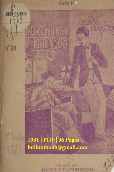 Duyên Mới Tình Xưa Cuốn 1-3 (NXB Đức Lưu Phương 1931) - Trước Tâm, 104 Trang