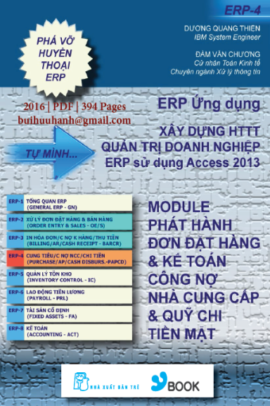 ERP Ứng Dụng Xây Dựng HTTT Quản Trị Doanh Nghiệp Tập 4 (NXB Trẻ 2016) - Dương Quang Thiện, 394 Trang